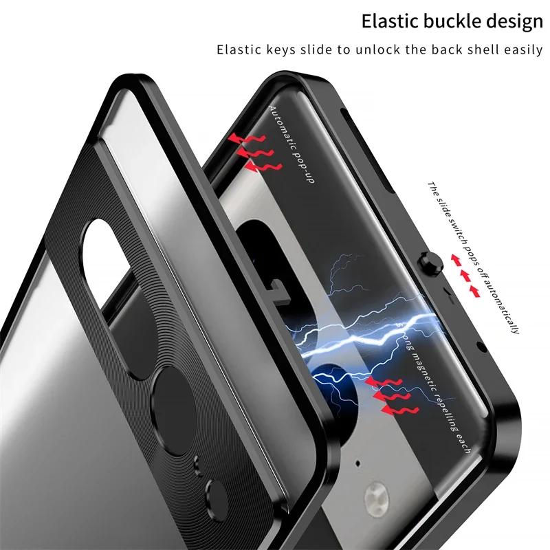 Durable Aluminum Alloy & Clear Acrylic Back Phone Case - Shockproof Protection