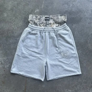 Y2K Retro Shorts Camouflage Pattern Double Waist Embroidered Streetwear Men Women Harajuku Hip Hop Casual Boxer Sports Shorts 1