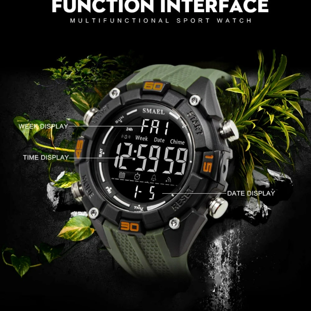 2024 Men Watch New Digital Watch Multi-functional Glow-in-the-dark Waterproof Trend Student Watch Functional Electronic Watches