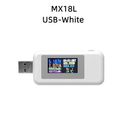 Multipurpose USB Tester with Digital Voltage and Current Display (MX18L - White)