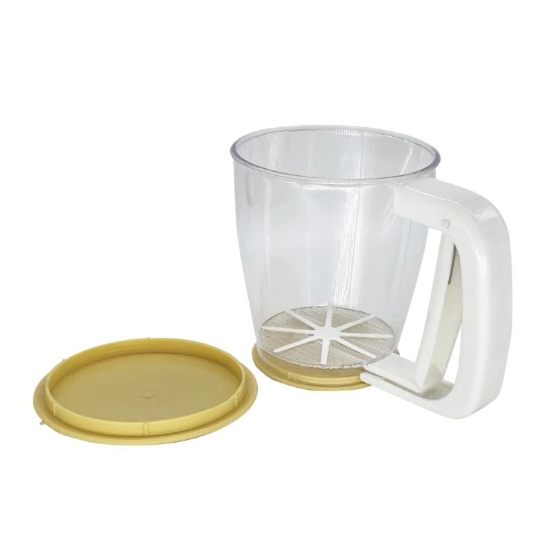 Flour Sifter Flour Sieve Filter Plastic Powder Cup Sugar Sieve Shaker Mechanical Mesh Flour Kitchen Baking Tool Colanders