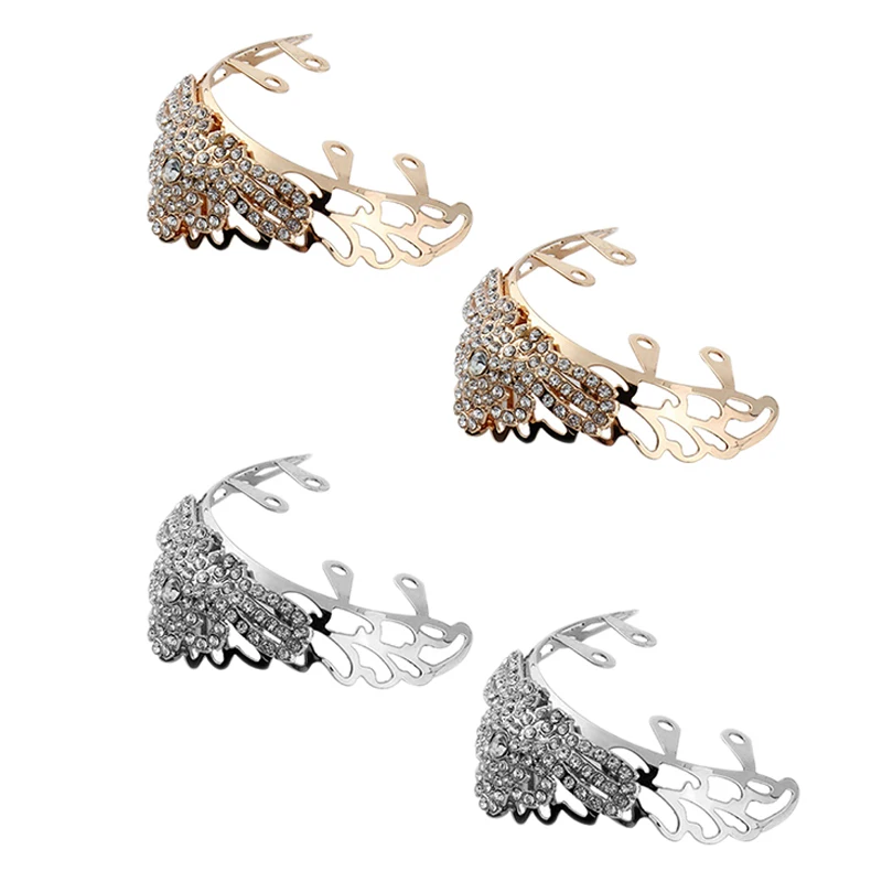 

2 Pairs Fashion Shoe Pointed Protector Rhinestone Metal High Heels Tip Cap Anti Wear Shoe Clips for Shoe Repair Accessories