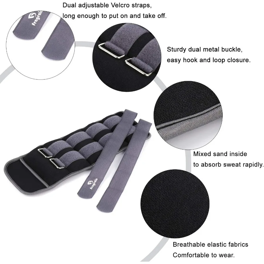 Ankle Weights for Women, Men and Kids -15Lbs Pair (7.5lb x 2) Strength Training Wrist/Leg/Arm Weight with Adjustable Strap for J