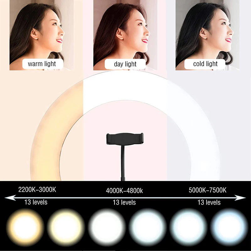 รูปสินค้า ไฟวงแหวน LED เซลฟี่ สว่างปรับได้