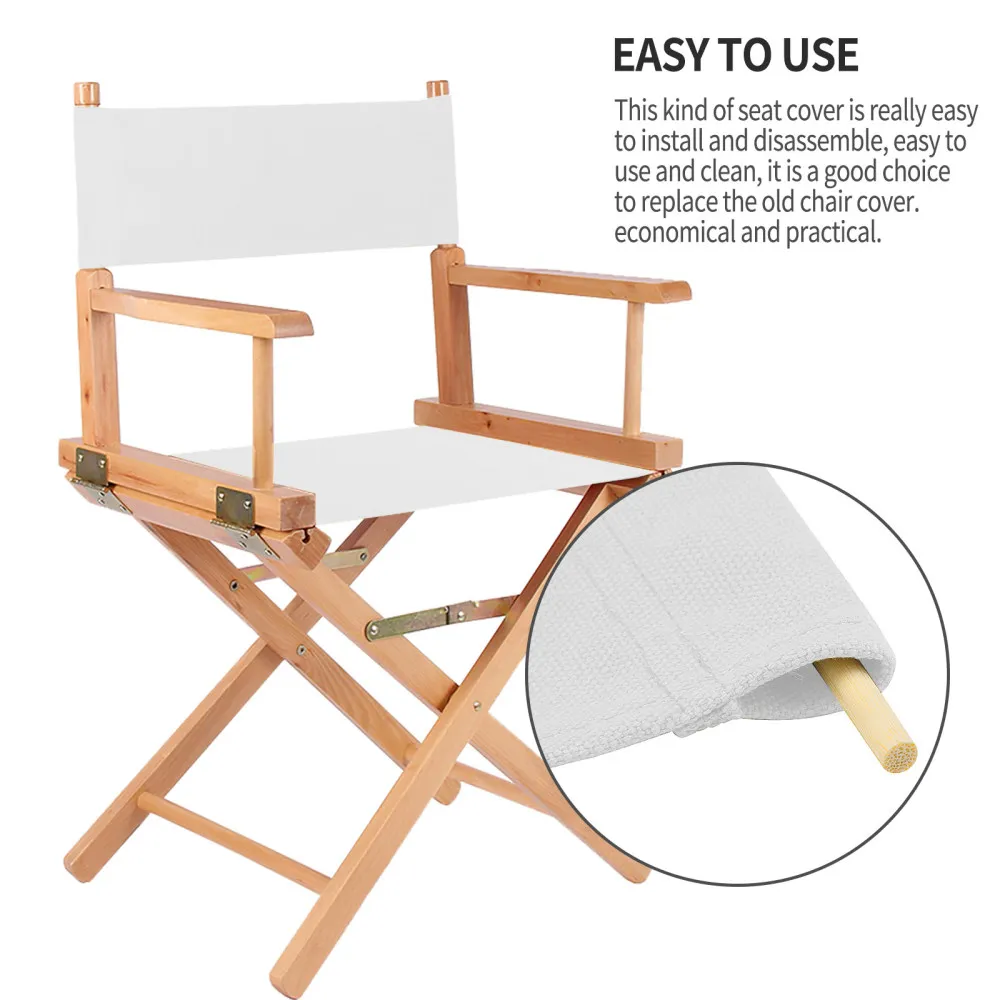 Replacement Canvas Directors Chairs Cover Stool Protector Chairs Canvas Covers Simple Solid Seat Covers Set Outdoor Yard Garden