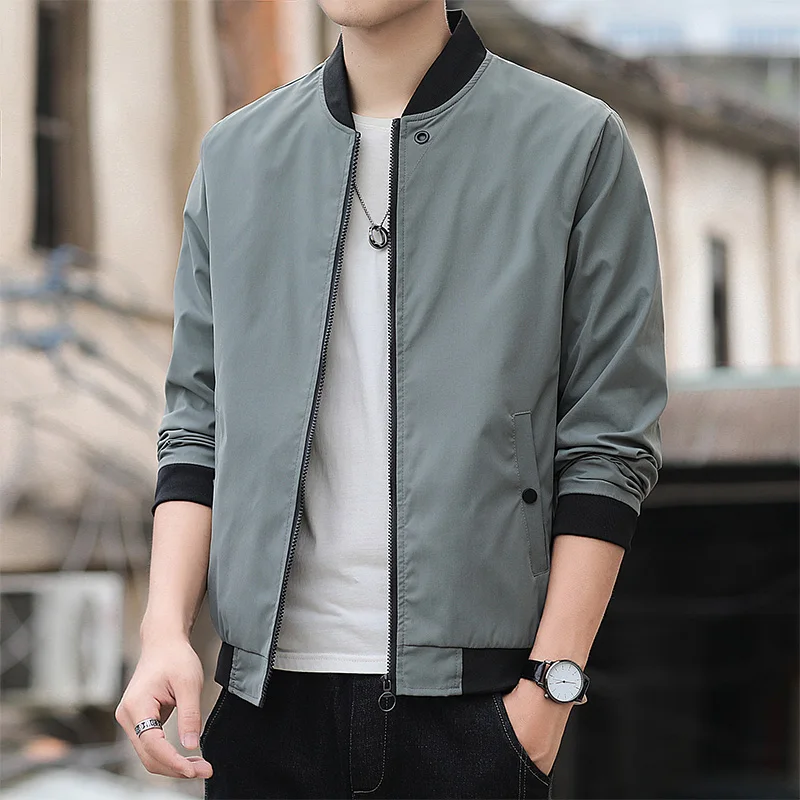 Fashion Stand Collar Zipper Korean Solid Color Coats Men's Clothing 2024 Spring Summer New Loose All-match Tops Casual Jackets