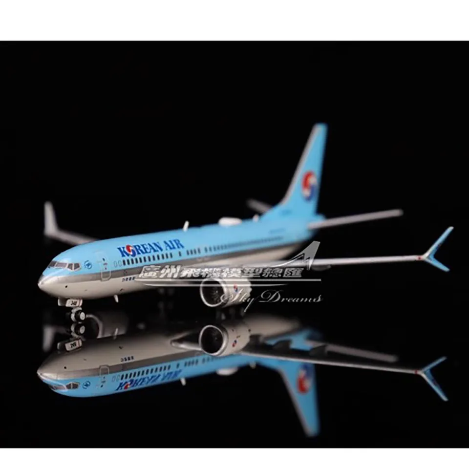 【大韓航空 B737 MAX8】1/400航空機ダイキャストモデル Jcwings-ダイキャスト飛行機モデル、シミュレーション玩具、1