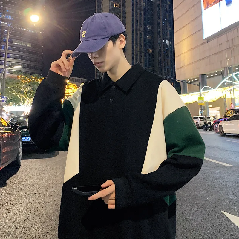 

Couple Heavyweight Men's Sweater Men's Spring and Autumn Fashion Brand Loose Casual Men's Round Neck Pullover Raglan Sleeve Top