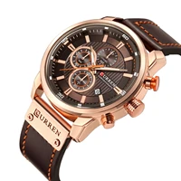 Curren 8291 Men Watch Business Leather Quartz Waterproof Wristwatch 6-Hand Date Casual Fashion Luxury Relogio Masculino 1