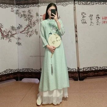Vietnam Ao Dai Abito Migliorato Qipao Fiore Nazionale Tè Arte Vietnam Donne Ao Dai Abito Banchetto Orientale Fata Qipao Abito 1