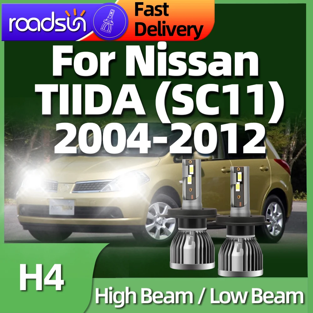 

Светодиодная лампа Roadsun H4, лампы для автомобильных фар 6000 лм 2004 K для Nissan TIIDA SC11 2005 2006 2007 2008 2009 2010 2011 2012