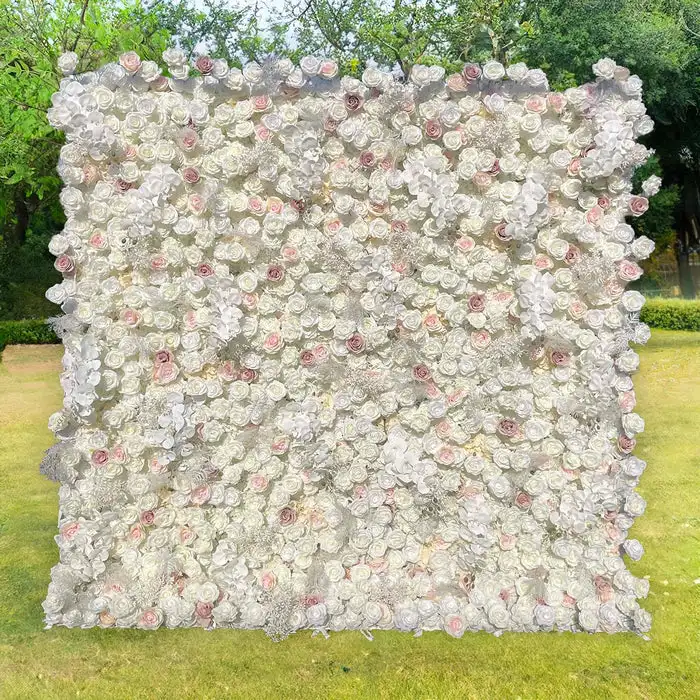 

Роскошная серия королевской серии, белая, розовая роза, 3D ткань, рулонная ткань, Цветочная настенная композиция, события, Фотофон