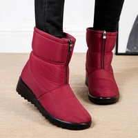 Non Slip Waterproof Snow Boots Women Thick Warm Long Plush Ankle Boots Women Front Zipper Cotton Padded Shoes Woman Plus Size 44 - Image 5