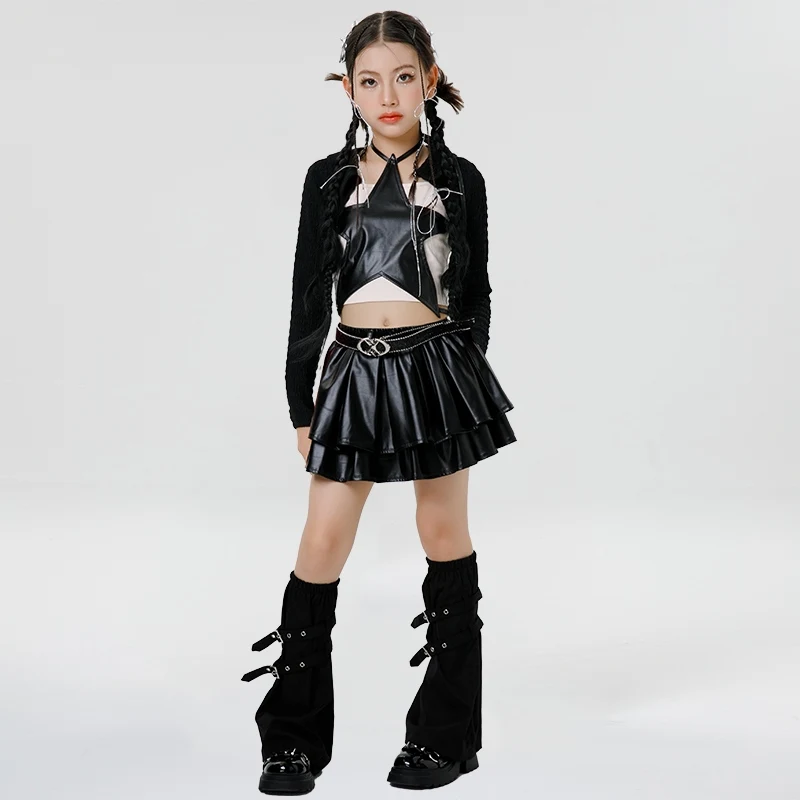 New Year's Day Jazz Dance Costumes For Girls Group Cheerleaders Costumes Children Modern Hip Hop Dance Stage Clothes DQS18268