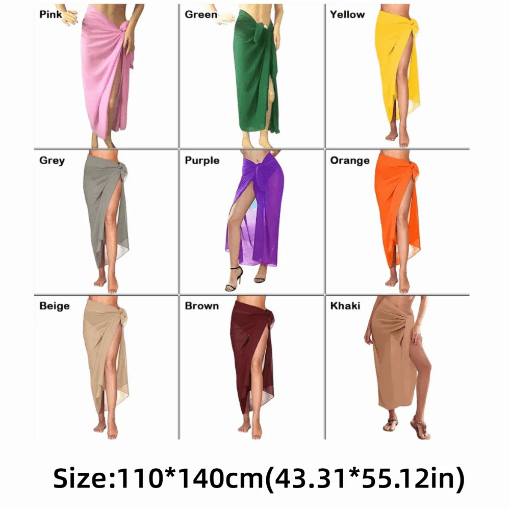 Short Length Beach Dress Multi-Color Knot Waist Swimsuit Cover Up Sheer Material Mesh Bikini Cover-ups Swimwear Cover 6