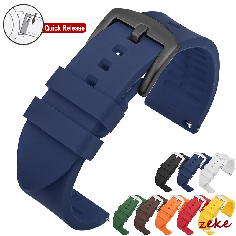 Premium Rubber Silicone Watch Band - Versatile Strap for Men & Women (Multiple Size Options)
