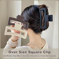 Grande Pince à Cheveux 13CM Carrée Mate Couleur Unie, Pince Crabe Style Shark pour Femmes et Filles, Accessoire pour Cheveux Épais, Idéal pour Coiffure et Mode 1