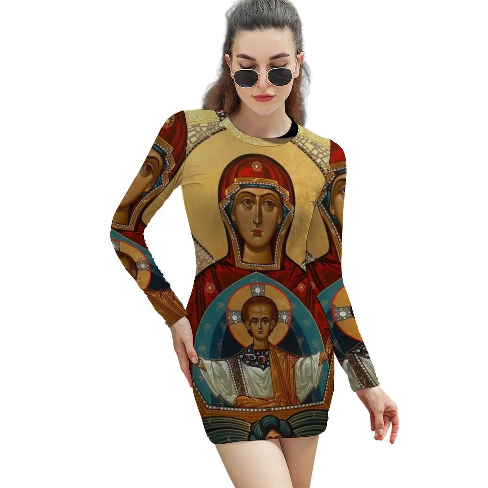 

Virgin Mary, Our lady, Jesus Long-Sleeved Sheath Dress Dance dresses dresses for special events