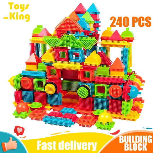 240PCS Building Block Children's Bristle Shape Brick Intellectual Modeling Interactive Parent-Child Assembly Diy Educational Toy 1