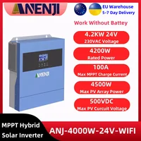 Onduleur solaire hybride 4,2 kw, 6,2 kw, 24V, 48V, 230VAC, onde sinusoïdale Pure, réseau marche/arrêt, MPPT100A/120a, chargeur solaire, pour la maison 1