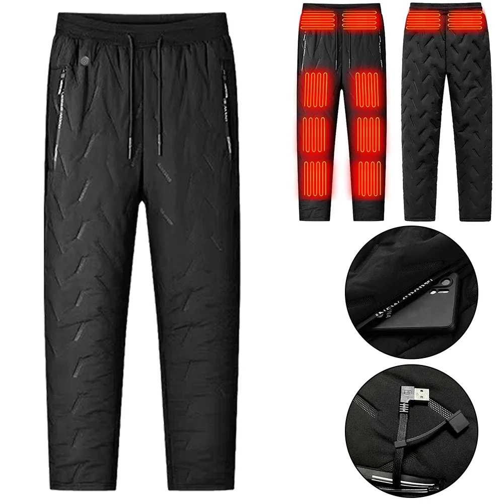 Heated Pants Electric Trousers 10 Heating Zones 3 Temperature Modes Waterproof hiking pants casual pants fleece pants