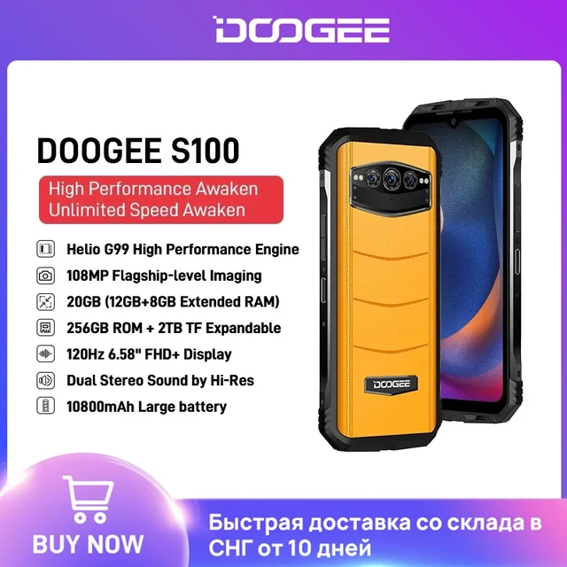 DOOGEE-smartphone S100, 6,58, 256 MP, 12 GB + 120 GB, Helio G99, 10800mm,  66 v, carga rápida - AliExpress