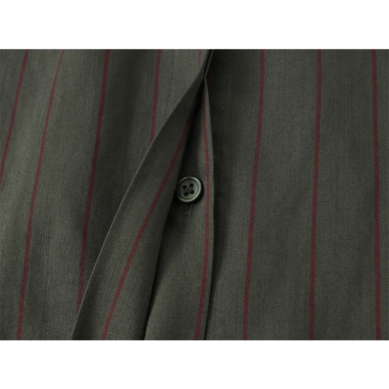 Chic Stripe Shirts for Women 2025 New Fashion Stand Collar Long Sleeve Women's Casual Loose Shirt And Blouse Woman Top ﻿