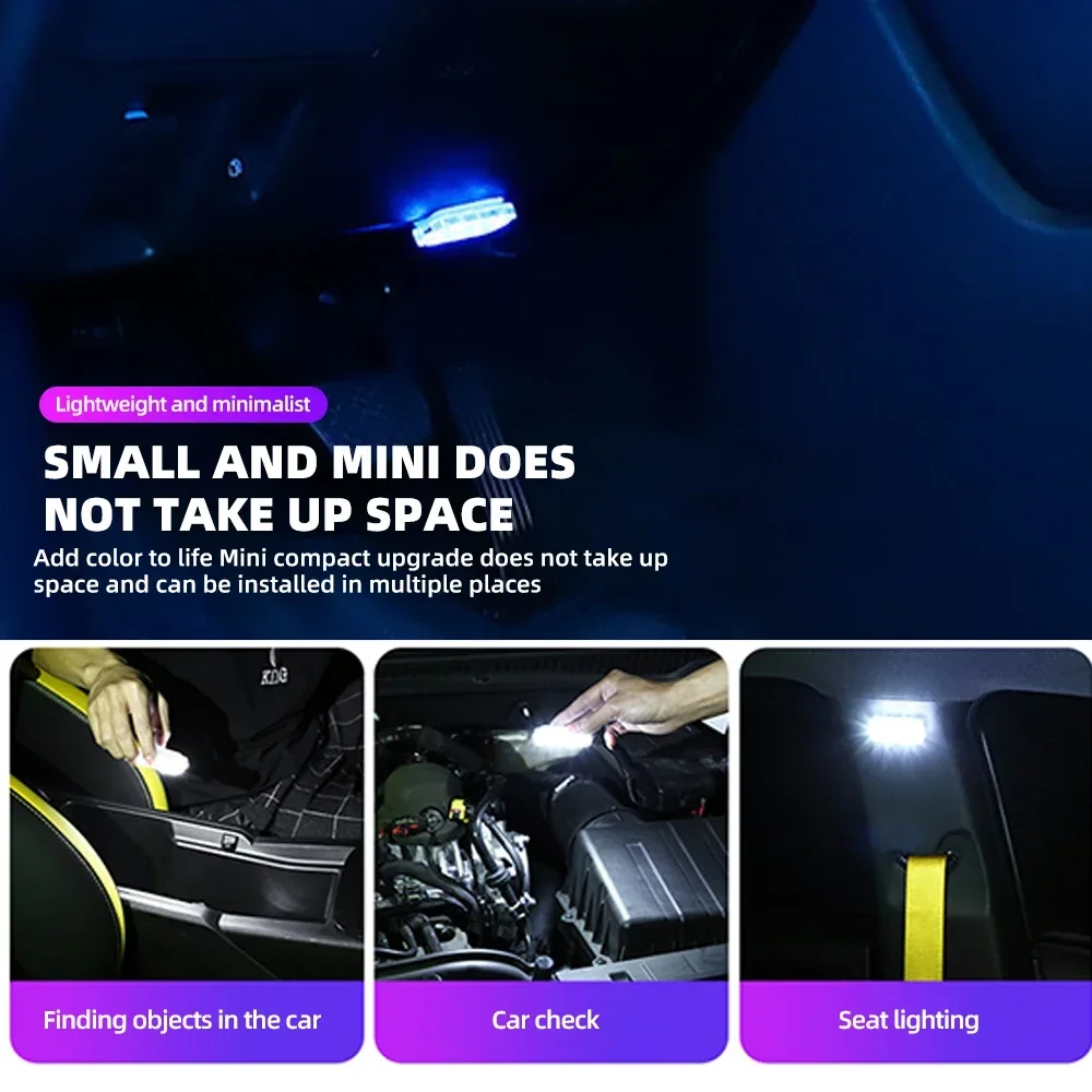 Portable Touch Sensor USB LED Interior Light LED Lamp Car Ceiling Lamp Reading Light Car Decorations Roof Interior Lighting images - 6