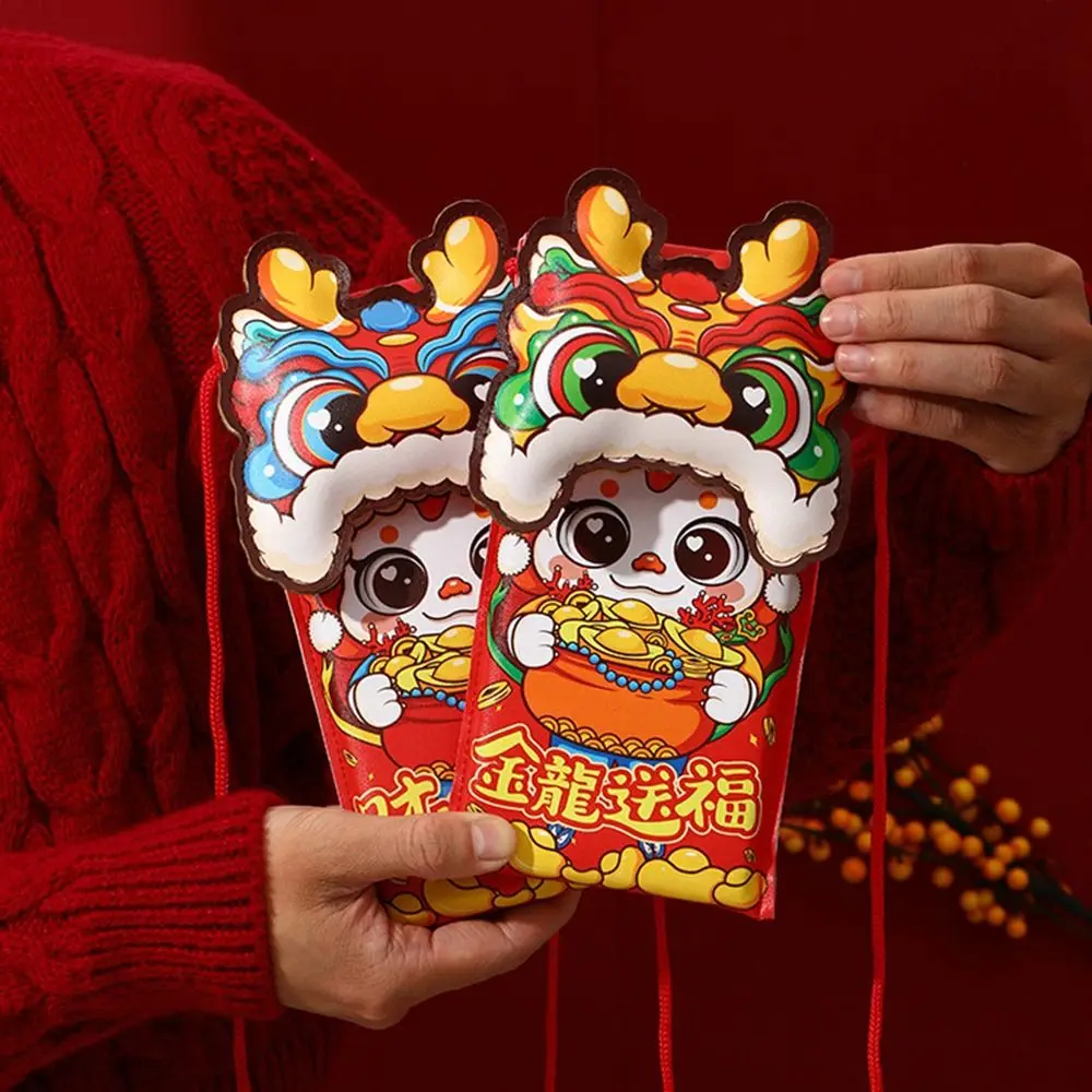 

Creative Dragon Year Red Envelopes Chinese Leather Money Pocket Zodiac Dragon Bag Lucky Blessing New Year Hongbao Supplies