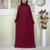 Nouveau Ramadan coton robe femmes recueillir taille Double chapeau Abaya femmes musulmanes ample Maxi caftan dubaï turquie Islam vêtements de prière