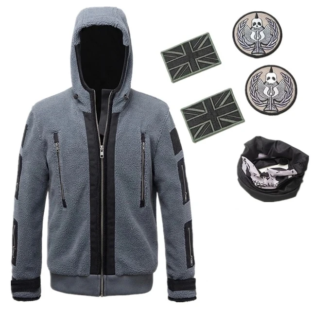 Game TF141 Ghost Cosplay Coat Adult Unisex Hoodie Grey