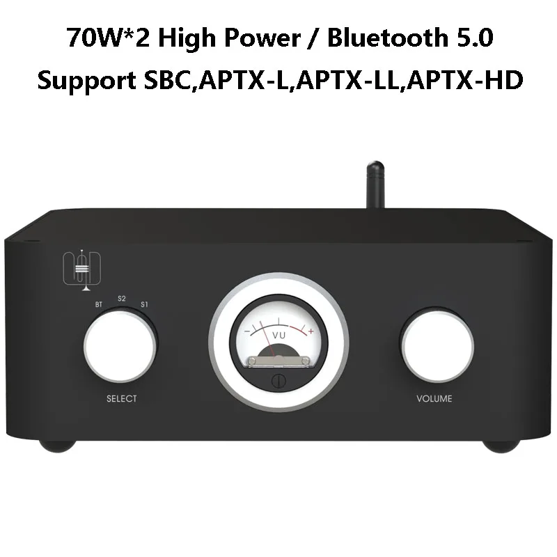 

HIFI Amplifier Audiophile 70W*2 High Power Audio Power Amplifier Bluetooth 5.0 Support APTXHD HD Transmission Dual RCA Input