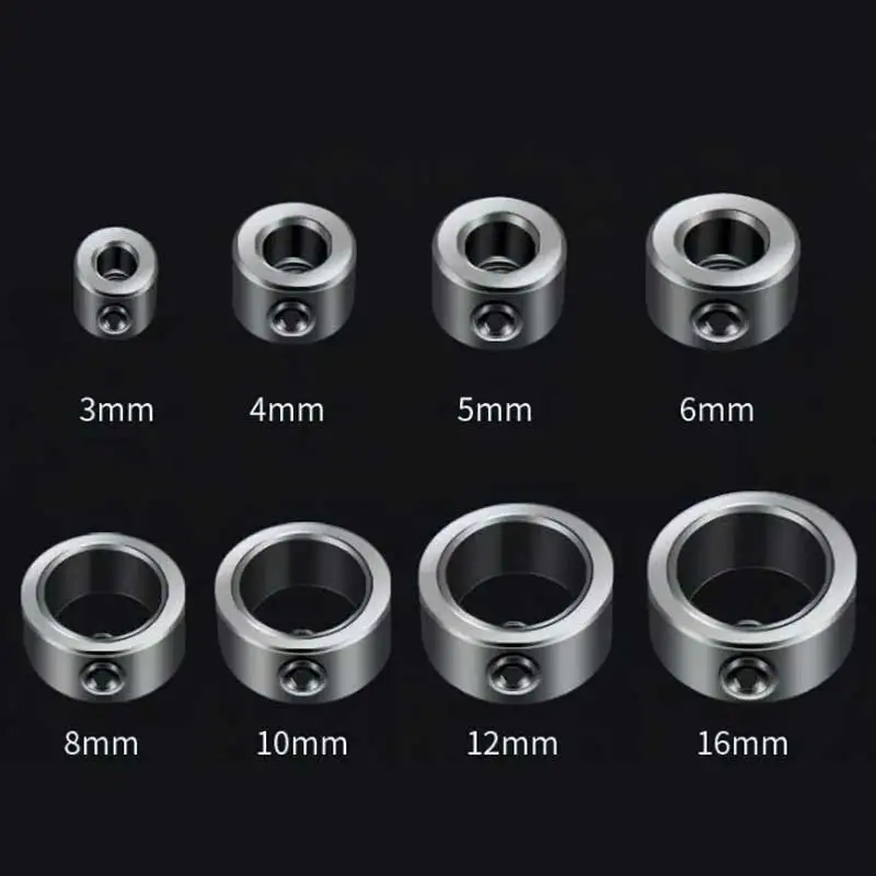 Lot De 8 Colliers D'arrêt De Profondeur Pour Forets En Acier Carbonisé