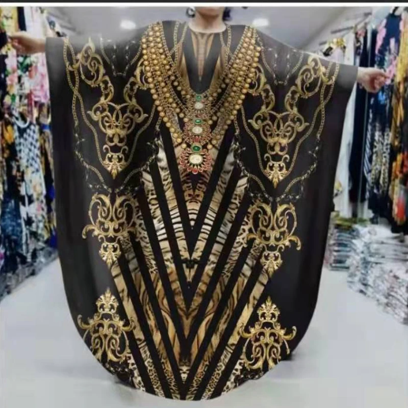 2022 New Chiffon Long Stick Diamond Free Size Sequin Dress For African Lady african wear for women Africa Clothing