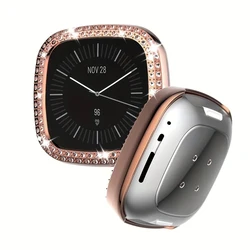 Sparkling Bling PC Bumper for Smartwatch - Premium Diamond Frame Cover & Lightweight Glitter Shell Accessory (Rose Gold)