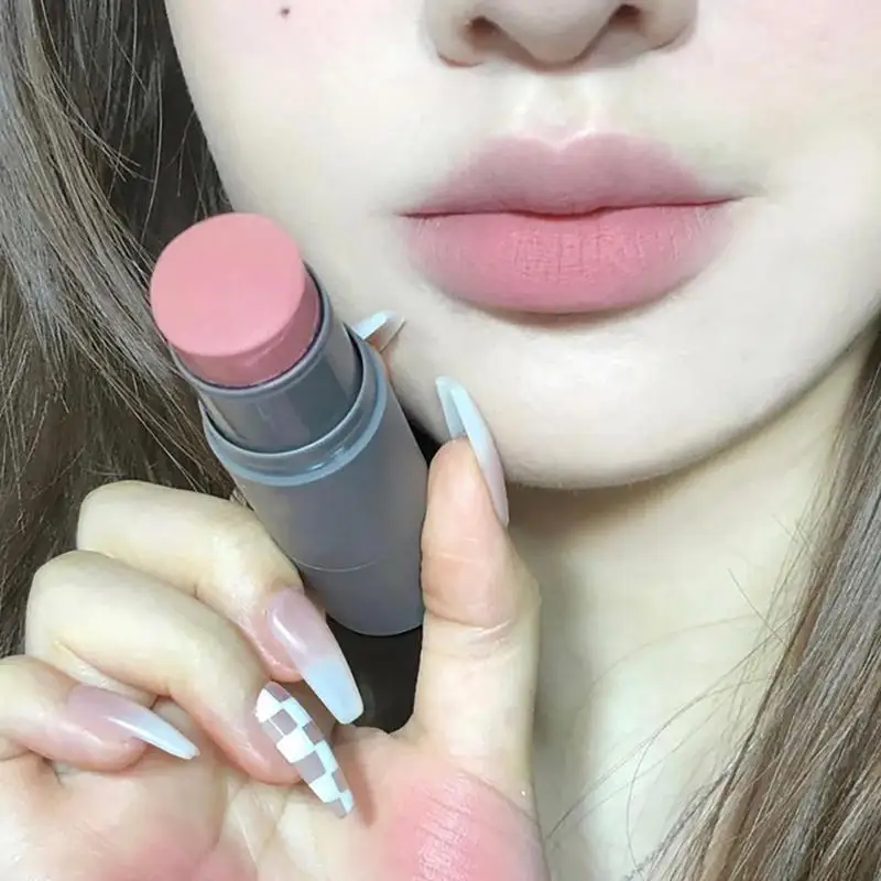 

3 Colors Double-headed Blusher With Sponge Head Stick Face Moisturizing Brighten Powder Blusher Creamy Rouge Sticks Makeup