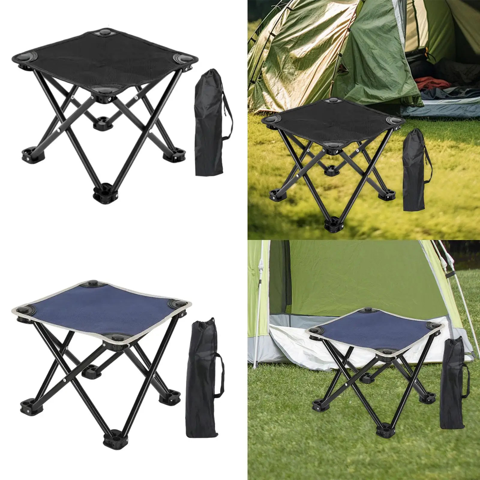 Camping Stool Recliner Foot Rest Sturdy Practical Compact Outdoor Folding Stool with Carry Bag for Park Traveling Backpacking