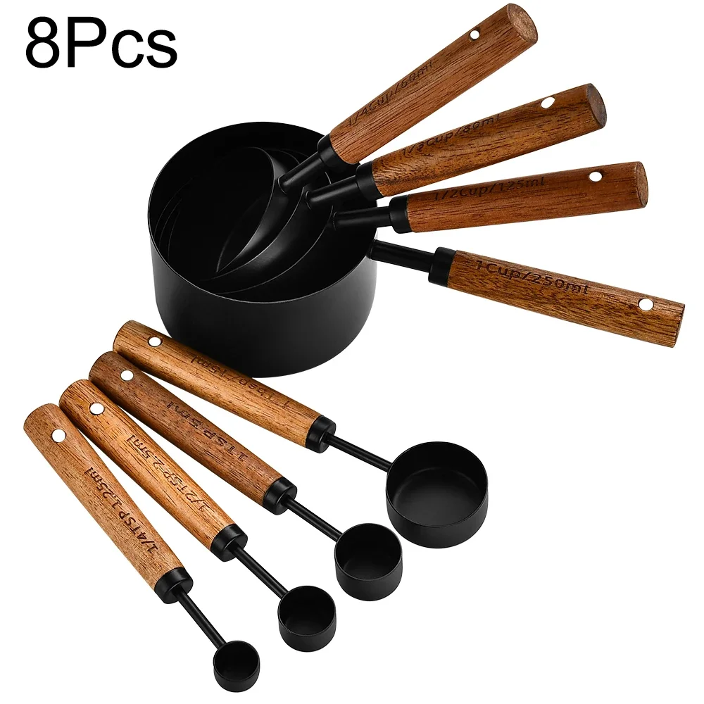 8Pcs Black