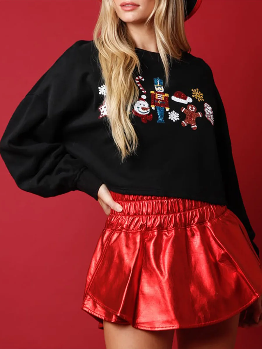 

Женский свитшот с длинным рукавом и круглым вырезом