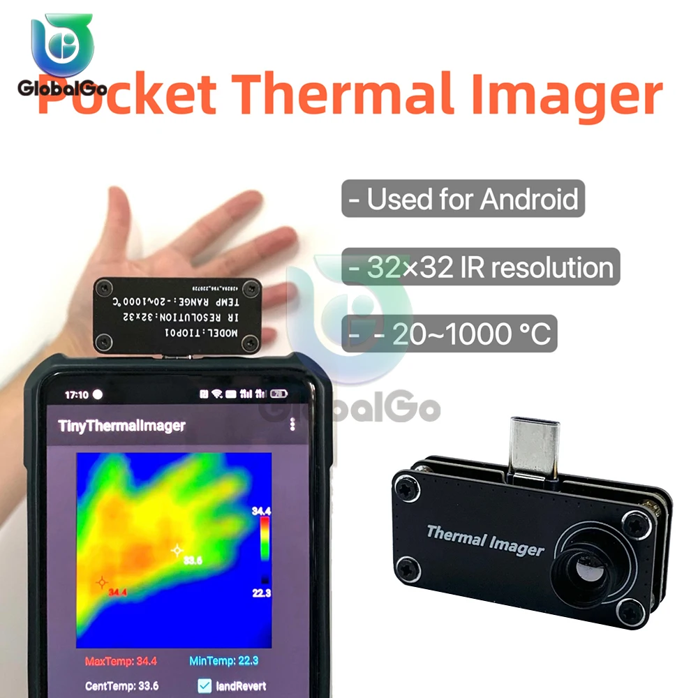 

TIOP01 32x32 Thermal Imager Night Vision Infrared Imaging Camera Temperature Measurement for Android TypeC Circuit Repair Tool