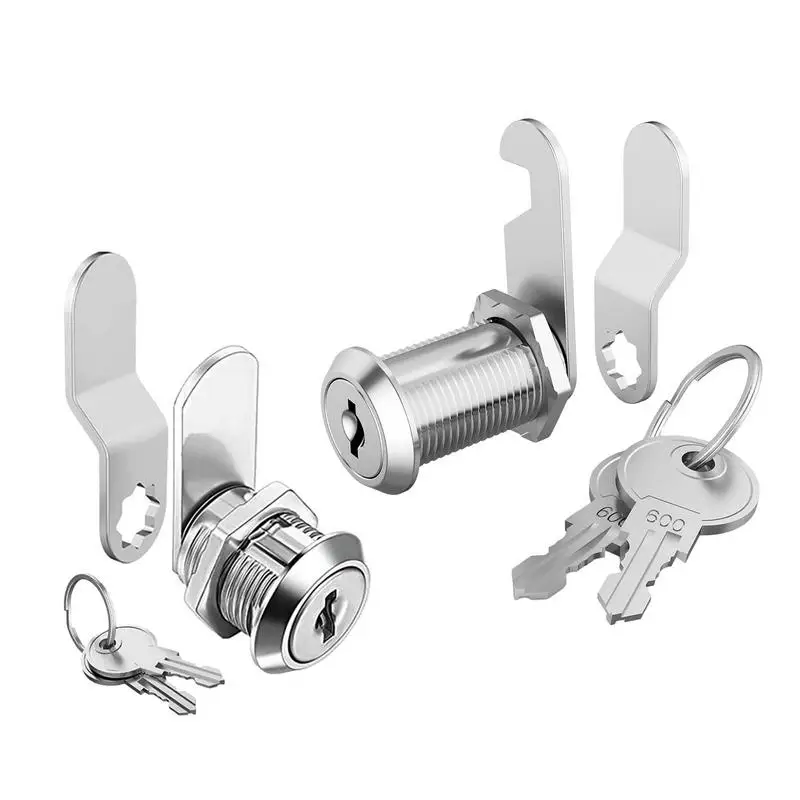 Cabinet Cam Lock With 2 Keys - Zinc Alloy Security Lock For Mailbox, Furniture, Drawers & Cabinets, 16-30mm Size (20mm Shown) - View #2
