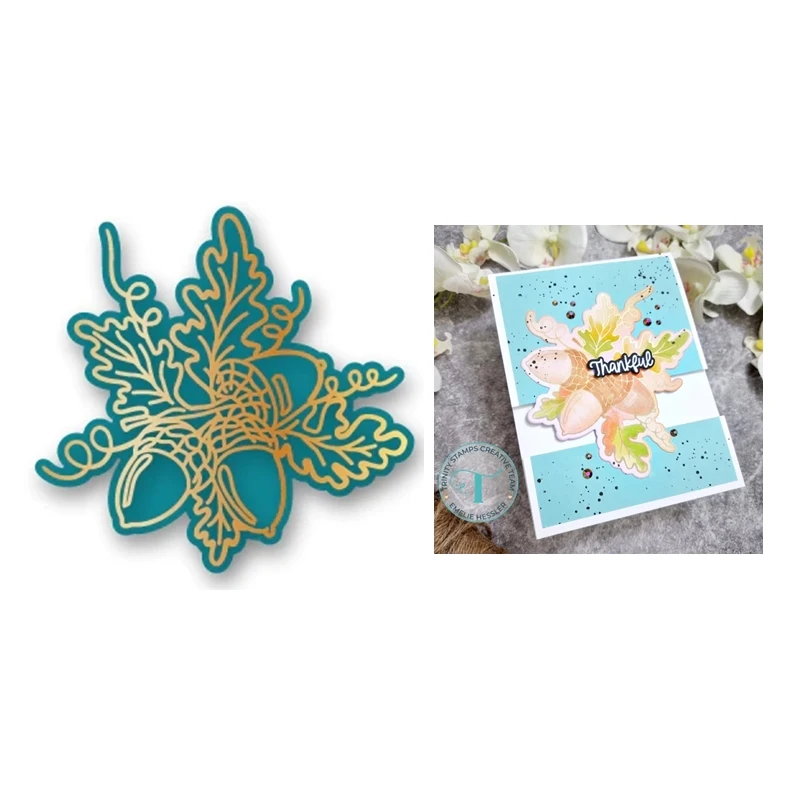 

Acorn Cluster Metal Cutting Dies and Hot Foils New 2022 Scrapbooking For Paper Making Decor Embossing Frame Card No Stamps