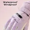 Ski Gloves Women Waterproof Padded Thickened Cotton Winter Touch Screen Warm Windproof Outdoor Riding Motorcycle Sports Men Soft 4