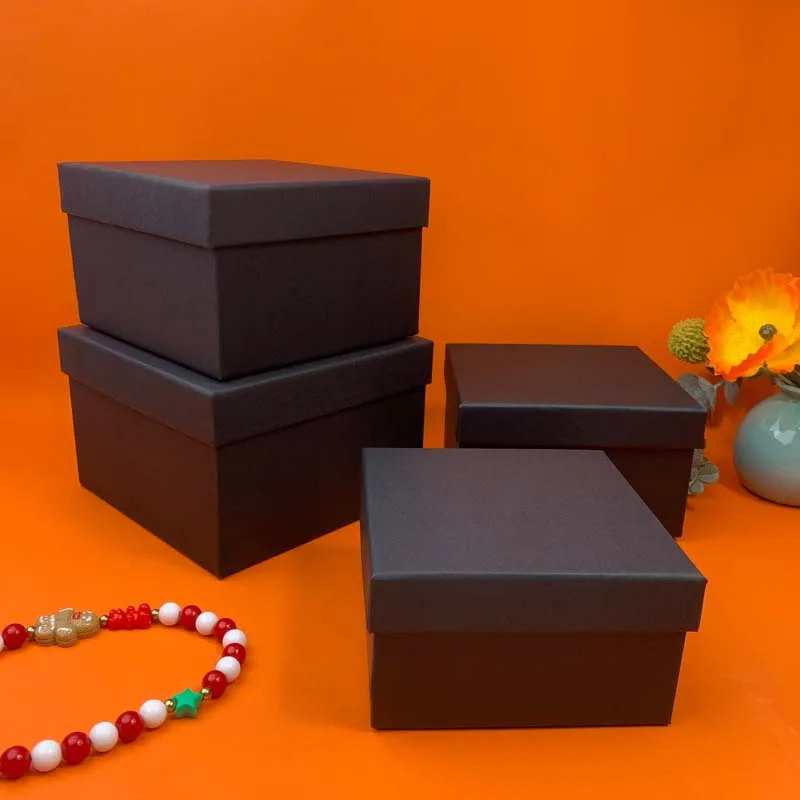 Quadratische Geschenkboxen mit verschiedenen Größen, 4 Stück, mehrere Farboptionen, Geburtstagsgeschenk, Nesting, langlebig, wiederverwendbar, schwarze Geschenkboxen – Detail 4
