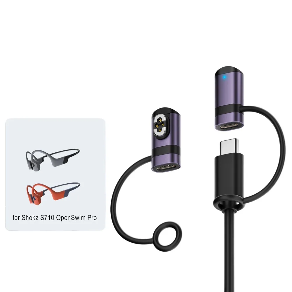 골전도 헤드폰 Type-C 충전 어댑터 분실 방지 LED 표시기 Shokz AS8..