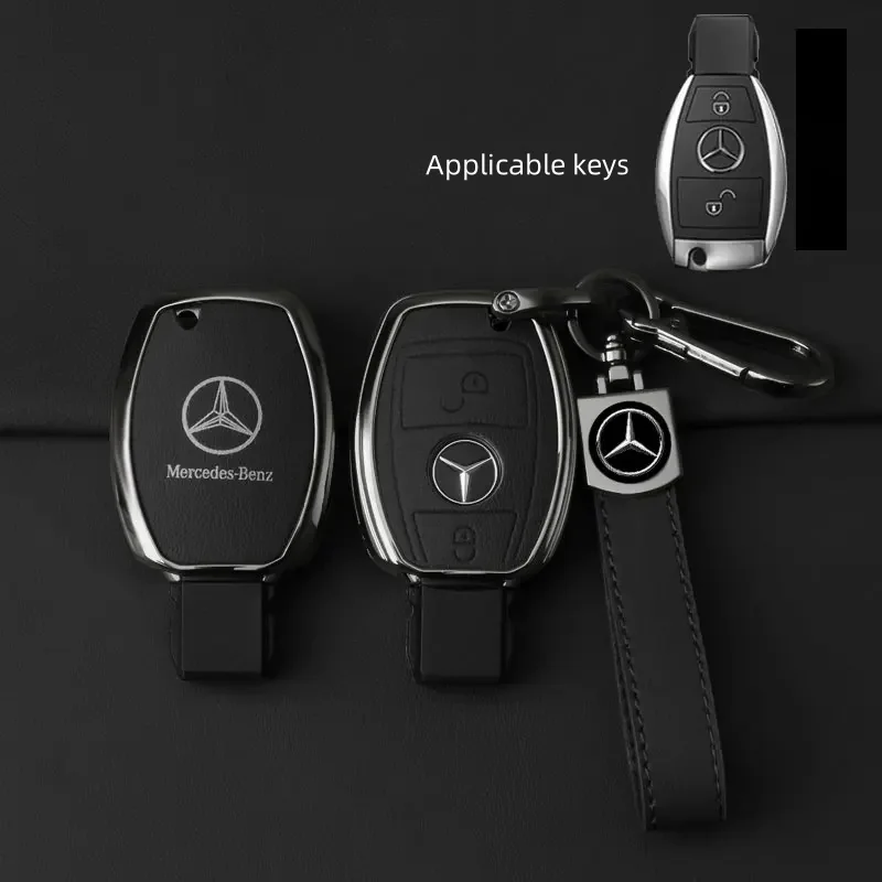메르세데스 벤츠 A B C E G 클래스 C200 C300 E350 W205 E260L GLK A45 AMG BGA 액세서리용 합금 스타일 자동차 키 케이스 커버 쉘