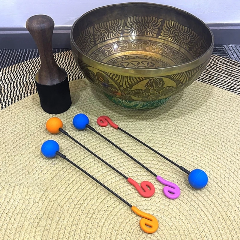 Double Head Friction Gong Mallet Whale Sounds Gong Resonant Mallet Sound Healing Silicone for Large A52F