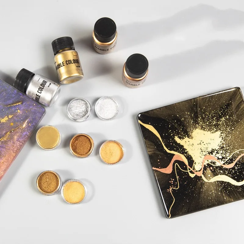 Metallic Pigment Powder, Fine Resin Pigment Powder, Each Bottle Resin Color Pigment for Epoxy Resin Coloring, Polymer Clay