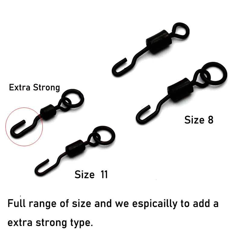 Set 30 Clip Di Sicurezza Per Pesca Alla Carpa Con Girelle FLEXI RING - TJR Tackle