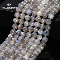 3A Natural Gray Moonstone Irisation Shiny Labradorite Fine Gems 4 6 8 10mm For Jewelry Making Diy Necklace Bracelet Accessory 1